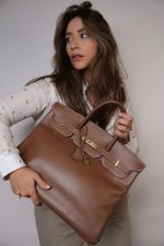 Birkin 40 Brown Evergrain Gold Plated [B] Stamp - Image 2