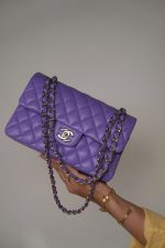 20S Purple Caviar Quilted Classic Flap Small LGHW - Image 10