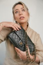 Dark Green/Khaki Lambskin Quilted Classic Flap Medium Gold Hardware - Image 2