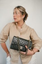 Dark Green/Khaki Lambskin Quilted Classic Flap Medium Gold Hardware - Image 6