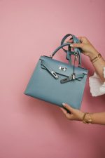 Hermes Birkin 30 Blue Jean Veau Epsom Leather Palladium Hardware G Square Stamp - Image 10