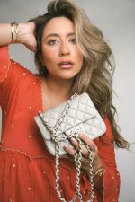 22C Grey Lambskin Quilted Mini Square Flap Light Gold Hardware - Image 6