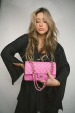 21P Pink Caviar Quilted Classic Flap Medium Light Gold Hardware. - Image 2