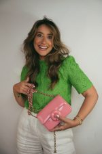 23K Pink Patent Camellia Single Flap Bag Light Gold Hardware - Image 6