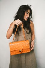 Orange Lambskin Quilted Classic Flap Medium Gold Hardware - Image 6