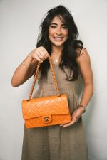 Orange Lambskin Quilted Classic Flap Medium Gold Hardware - Image 2