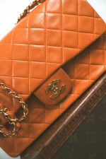 Orange Lambskin Quilted Classic Flap Medium Gold Hardware - Image 17