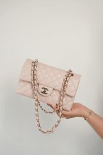 21C Rose Clair Caviar Quilted Classic Flap Small LGHW - Image 10