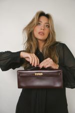 Kelly Cut Clutch Plum Box Gold Plated L Square Stamp - Image 6