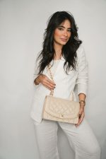 Diana Flap Beige Lambskin Quilted Medium Gold Hardware - Image 2