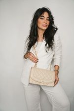 Diana Flap Beige Lambskin Quilted Medium Gold Hardware - Image 6