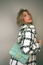 23P Light Green Lambskin Quilted Funkytown Flap Bag Antique Gold Hardware - Image 10