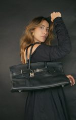Shoulder Birkin 42 JPG Noir Clemence Palladium Plated [I] Stamp - Image 6