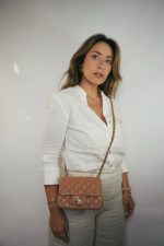Caramel Lambskin Quilted Mini Square Flap Light Gold Hardware - Image 6