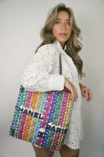 21K Multicolor Rainbow Logo Shopping Tote Large LGHW - Image 6