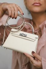 Mini Kelly Sellier Nata Epsom Palladium Plated B Stamp - Image 10