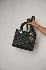 Black Lambskin Cannage Lady Dior Medium - Image 10