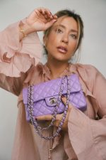 20S Purple Caviar Quilted Classic Flap Small Light Gold Hardware - Image 6