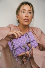 20S Purple Caviar Quilted Classic Flap Small Light Gold Hardware - Image 2