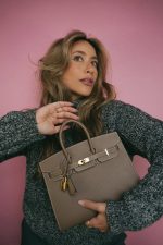 Birkin 25 Etoupe Veau Togo Gold Plated B Stamp - Image 6