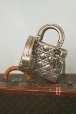 Champagne Metallic Lady Dior Calfskin Medium - Image 10