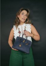Birkin 25 Bleu Nuit Veau Togo Gold Plated A Stamp - Image 2