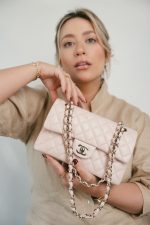 21C Rose Clair Caviar Quilted Classic Flap Small LGHW - Image 2