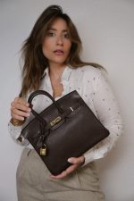 Birkin 25 Ebène Veau Togo Gold Plated Z Stamp - Image 6