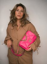 22P Pink Lambskin Quilted 19 Flap Small - Image 6