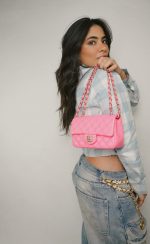 Pink Lambskin Quilted Mini Rectangular Flap Light Gold Hardware - Image 6