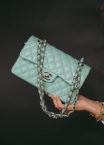 20c Tiffany Blue Caviar Quilted Small Classic Flap LGHW - Image 10