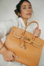 Birkin 35 Fjord Natural Sable Gold Plated B Square Stamp - Image 2