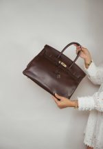 Birkin 35 Havana Evergrain Palladium Plated [L] Stamp - Image 6
