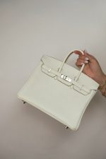 Birkin 25 Mushroom Togo Palladium Plated B Stamp - Image 10