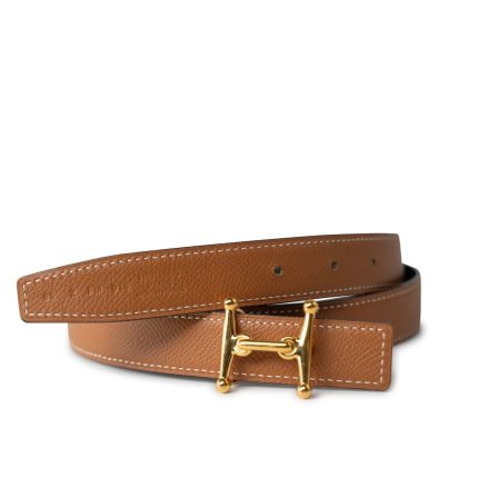 Hermes Black x Brown Reversible Belt Gold Hardware