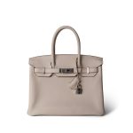 Birkin 30 Craie Taurillon Clemence Palladium Plated Y Stamp