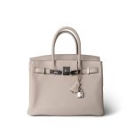Birkin 30 Craie Taurillon Clemence Palladium Plated Y Stamp - Image 13