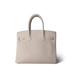 Birkin 30 Craie Taurillon Clemence Palladium Plated Y Stamp - Image 3