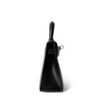 Mini Kelly Sellier Black Box Calfskin Palladium Plated B Stamp - Image 5