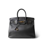 Birkin 35 Dark Grey Box Calfskin Gold Plated [F] Stamp