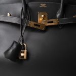 Birkin 35 Dark Grey Box Calfskin Gold Plated [F] Stamp - Image 11