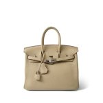 Birkin 25 Parchemin / Light Beige Togo Palladium Plated M Square Stamp - Image 11