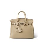 Birkin 25 Parchemin / Light Beige Togo Palladium Plated M Square Stamp