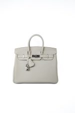 Birkin 25 Gris Perle Togo Leather Palladium Hardware Z Stamp