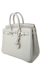 Birkin 25 Gris Perle Togo Leather Palladium Hardware Z Stamp - Image 9