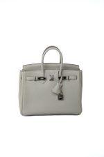 Birkin 25 Gris Perle Togo Leather Palladium Hardware Z Stamp - Image 12