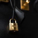Birkin 30 Black Veau Epsom Leather Gold Plated N Stamp - Image 11