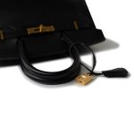 Birkin 30 Black Veau Epsom Leather Gold Plated N Stamp - Image 6