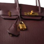 Birkin 30 Bordeaux Veau Togo Leather Gold Plated Hardware A Stamp - Image 12