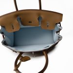 Birkin 30 Bronze Doré / Bleu Brume Veau Togo Leather Palladium Plated Z Stamp
